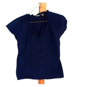 Navy Blue Short Sleeved Janesville Top